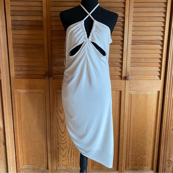 🎉HP🎉 🤍LuLu’s, Size XL, “Saw You Staring”, Asymmetrical Cutout Bodycon Dress - Picture 8 of 16